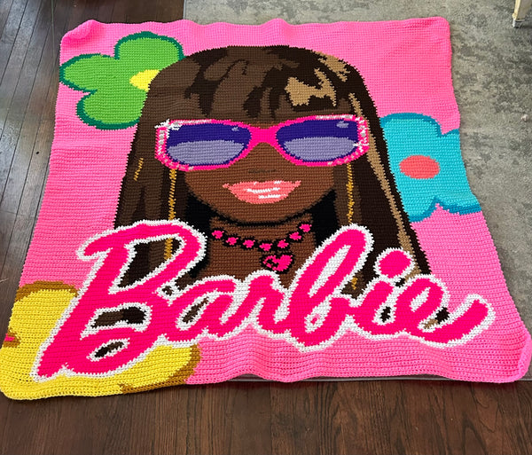 Flower Black Barbie Blanket LoveTangled