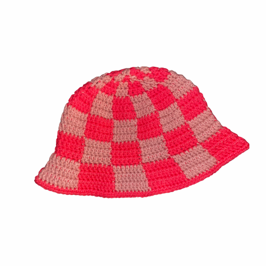 Strawberry Checkered Bucket Hat